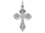 FJC Finejewelers 10k White Gold Bright Cut Cross Charm