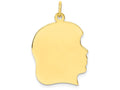 FJC Finejewelers 10k Yellow Gold Plain Large .018 Gauge Facing Right Engravable Girl Head Charm