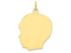 FJC Finejewelers 10k Yellow Gold Plain Large .013 Gauge Facing Left Engravable Boy Head Charm