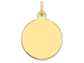 FJC Finejewelers 10k Yellow Gold Plain .013 Gauge Circular Engravable Disc Charm