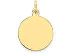 FJC Finejewelers 10k Yellow Gold Plain .013 Gauge Circular Engravable Disc Charm