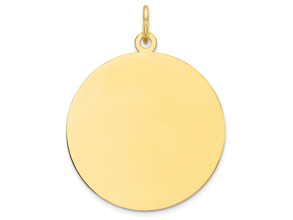 FJC Finejewelers 10k Yellow Gold Plain .013 Gauge Circular Engravable Disc Charm 22 x 29mm