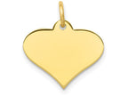 FJC Finejewelers 10k Yellow Gold Plain Polished  .013 Gauge Engraveable Heart Disc Charm