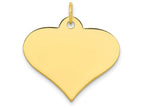 FJC Finejewelers 10k Yellow Gold Plain .018 Gauge Engraveable Heart Disc Charm