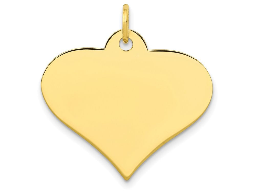 FJC Finejewelers 10k Yellow Gold Plain .018 Gauge Engraveable Heart Disc Charm