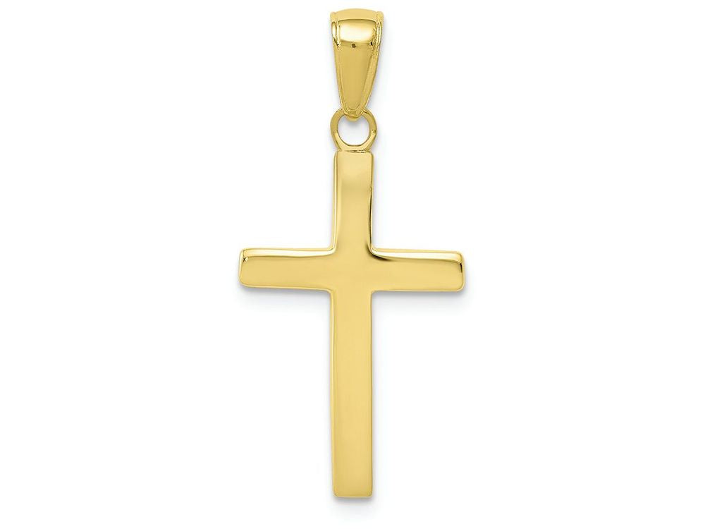 FJC Finejewelers 10k Yellow Gold Beveled Cross with Square Tips Charm