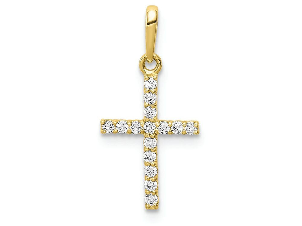 FJC Finejewelers 10k Yellow Gold CZ Cross Charm