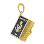 FJC Finejewelers 10k Yellow Gold Enamel 3d Passport Charm