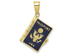 FJC Finejewelers 10k Yellow Gold Enamel 3d Passport Charm