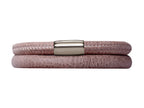 Endless Jewelry Brown Leather 40cm/8.0inch Double Leather Bracelet Steel Finish