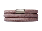 Endless Jewelry Brown Leather 57cm/7.5inch Triple Leather Bracelet Steel Finish
