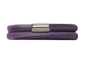 Endless Jewelry Purple Leather 42cm/8.5inch Double Leather Bracelet Steel Finish