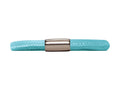 Endless Jewelry Light Blue Leather 20cm/8.0inch Single Leather Bracelet Steel Finish