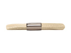 Endless Jewelry Nude Leather 20cm/8.0inch Single Leather Bracelet Steel Finish