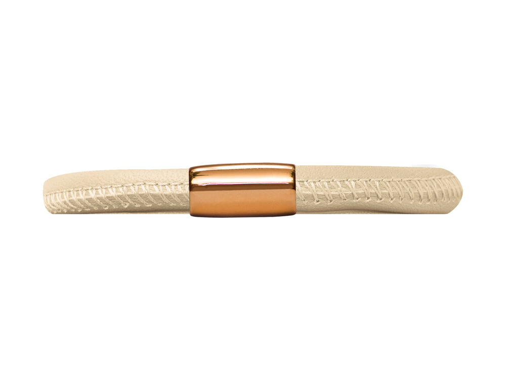 Endless Jewelry Nude Leather 19cm/7.5inch Single Leather Bracelet Gold-Tone Finish
