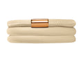 Endless Jewelry Nude Leather 57cm/7.5inch Triple Leather Bracelet Gold-Tone Finish