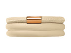 Endless Jewelry Nude Leather 57cm/7.5inch Triple Leather Bracelet Gold-Tone Finish