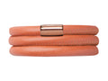 Endless Jewelry Coral Leather 60cm/8.0inch Triple Leather Bracelet Rose Gold-Tone Finish