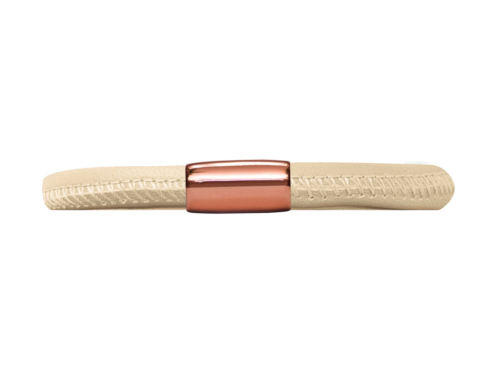 Endless Jewelry Nude Leather 21cm/8.5inch Single Leather Bracelet Rose Gold-Tone Finish