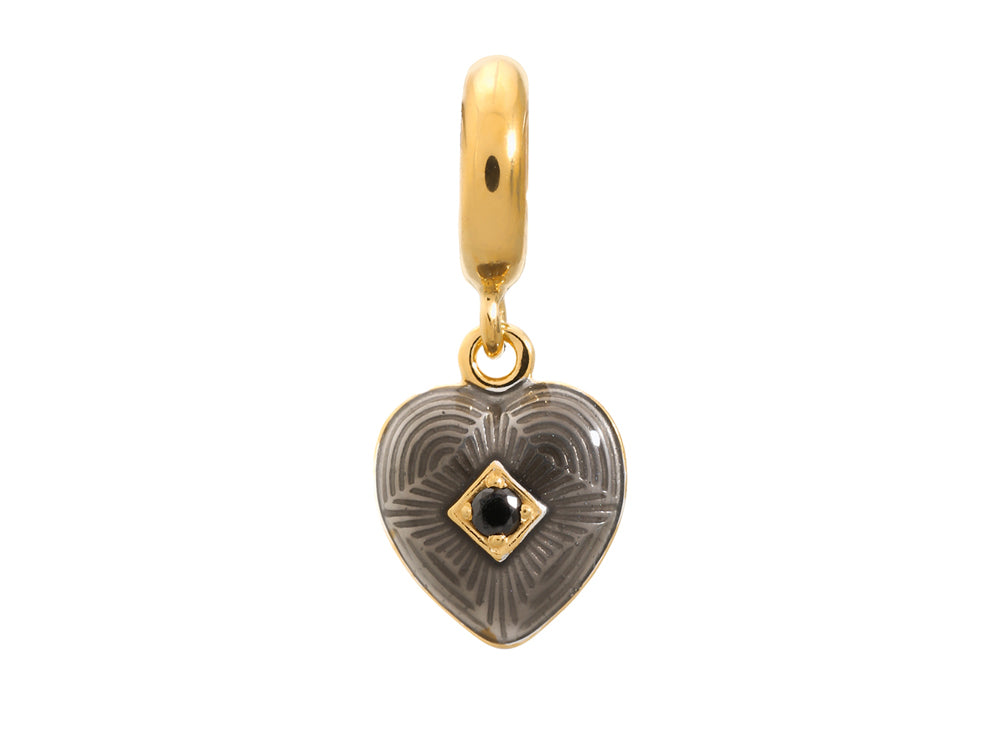 Endless Jewelry - Jennifer Lopez Collection Black Big Heart Black Cubic Zirconia Gold Finish