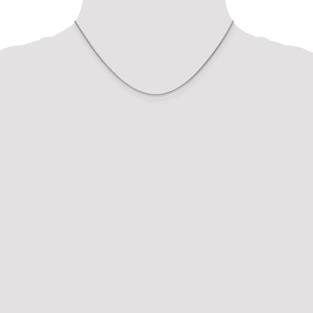 FJC Finejewelers 18k White Gold 1.15mm Solid Bright Cut Cable Chain