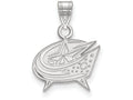 10k White Gold Nhl Logoart Columbus Blue Jackets Small Pendant
