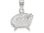 10k White Gold Nhl Logoart Columbus Blue Jackets Small Pendant