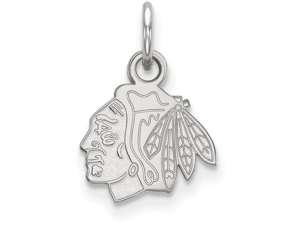 10k White Gold Nhl Logoart Chicago Blackhawks Extra Small Pendant