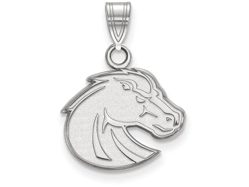 10k White Gold Logoart Boise State University Small Pendant