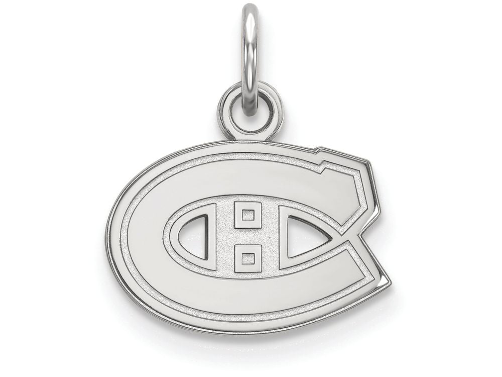 10k White Gold Nhl Logoart Montreal Canadiens Extra Small Pendant