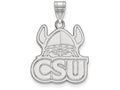 10k White Gold Logoart Cleveland State University Large Pendant