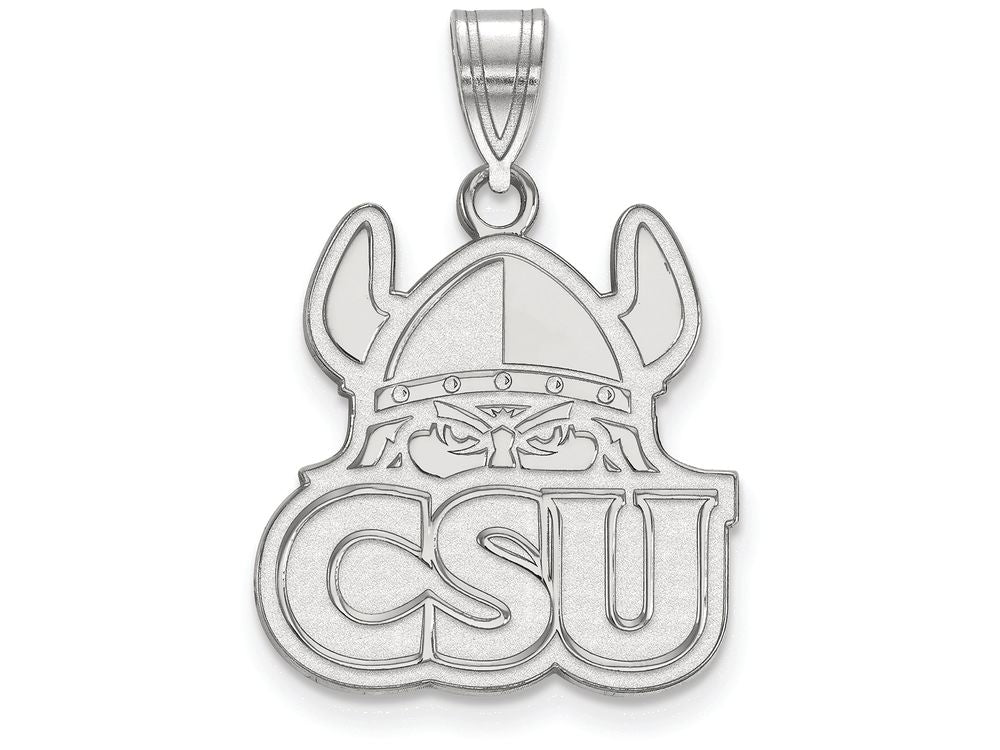 10k White Gold Logoart Cleveland State University Large Pendant