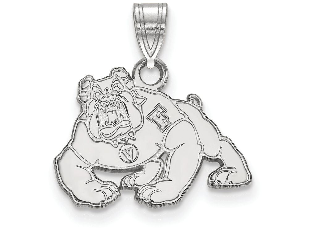 10k White Gold Logoart California State University Fresno Small Pendant