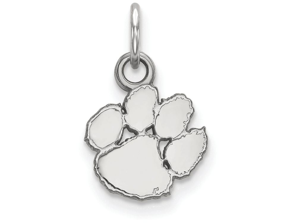 10k White Gold Logoart Clemson University Extra Small Pendant