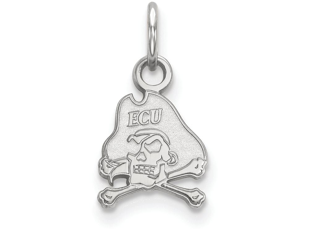 10k White Gold Logoart East Carolina University Extra Small Pendant
