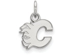 10k White Gold Nhl Logoart Calgary Flames Extra Small Pendant