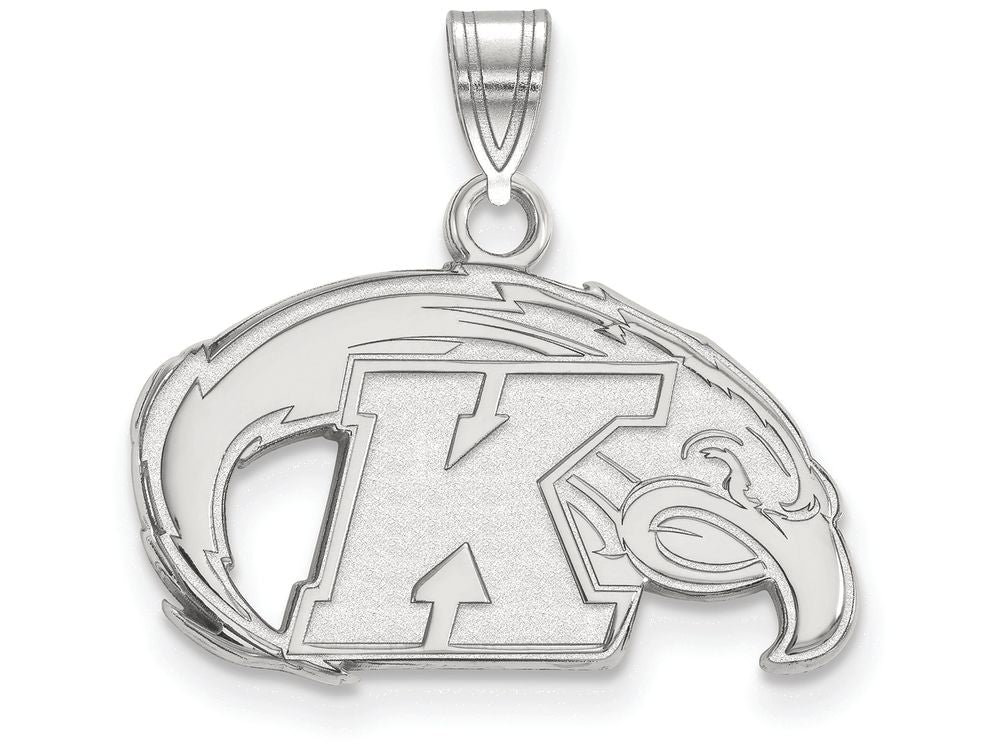 10k White Gold Logoart Kent State University Small Pendant