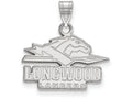 10k White Gold Logoart Longwood University Small Pendant