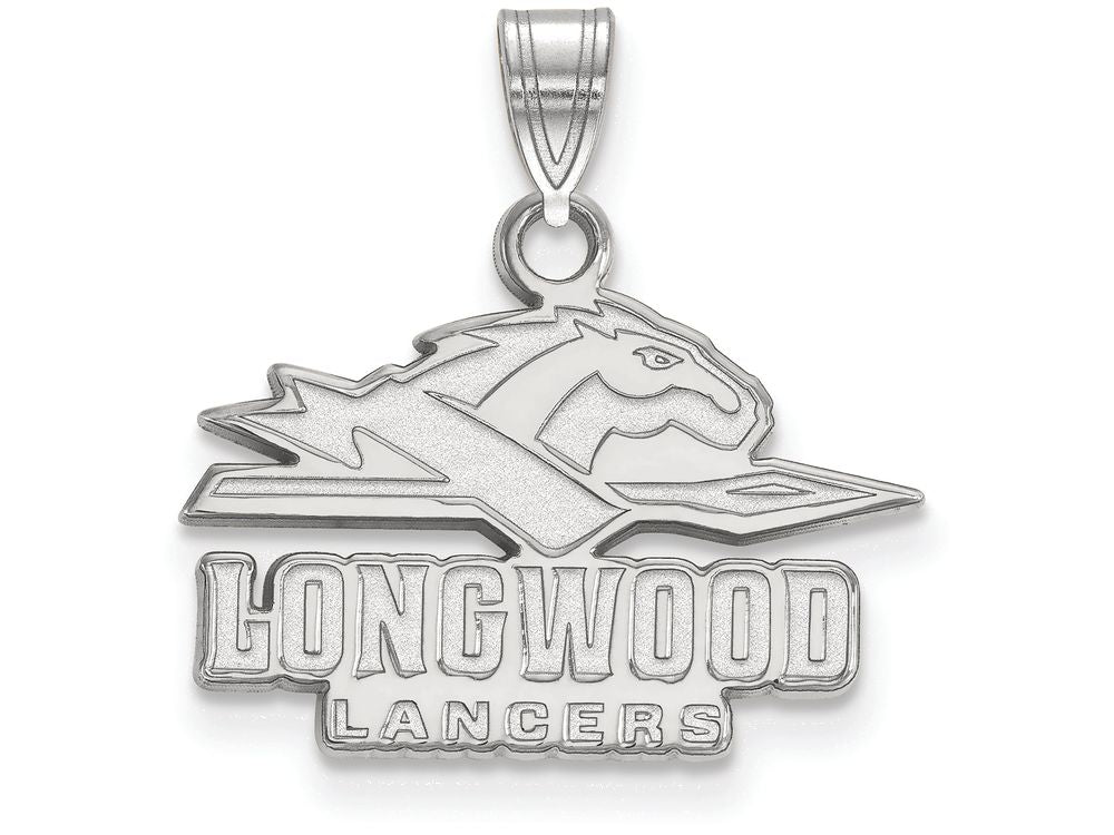 10k White Gold Logoart Longwood University Small Pendant