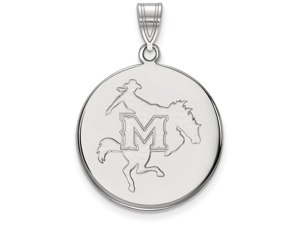 10k White Gold Logoart Mcneese State University Large Disc Pendant