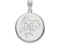 10k White Gold Logoart Mcneese State University Large Disc Pendant