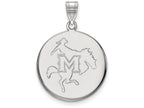 10k White Gold Logoart Mcneese State University Large Disc Pendant