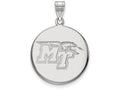 10k White Gold Logoart Middle Tennessee State University Large Disc Pendant