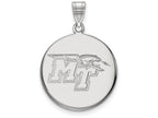 10k White Gold Logoart Middle Tennessee State University Large Disc Pendant