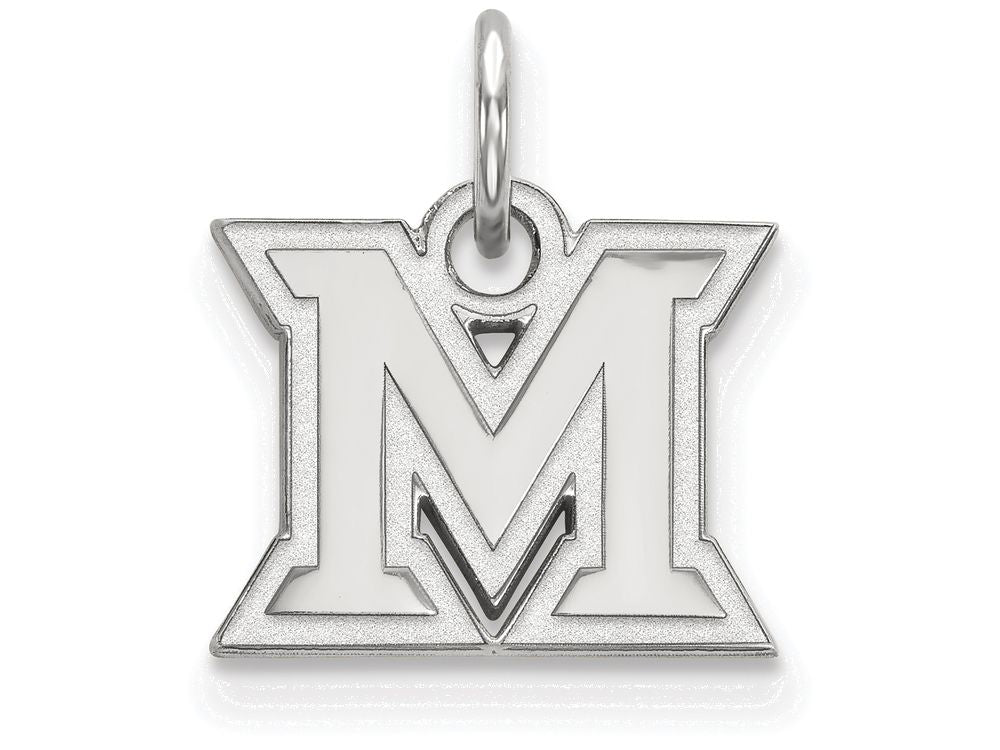 10k White Gold Logoart Miami University Extra Small Pendant