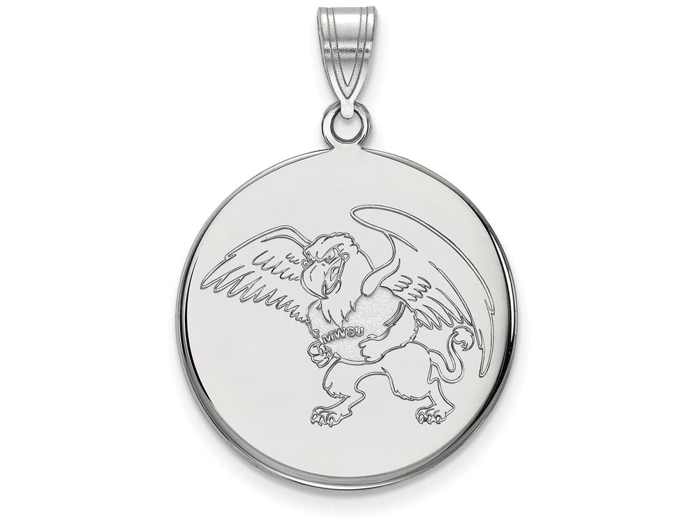 10k White Gold Logoart Missouri Western State University Large Disc Pendant