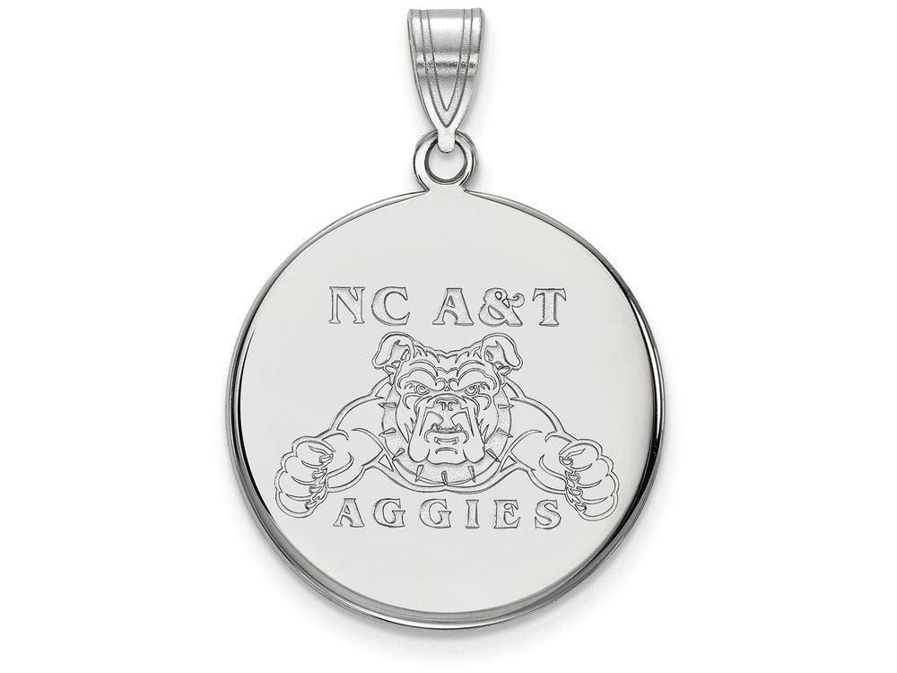 10k White Gold Logoart North Carolina Aandt Large Disc Pendant
