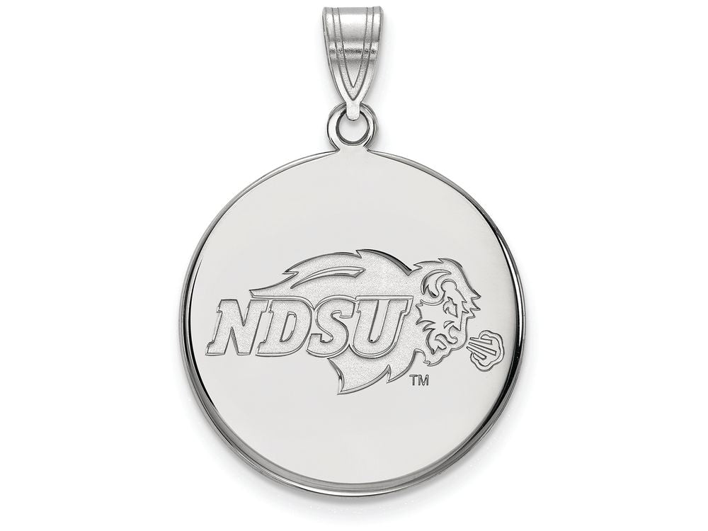 10k White Gold Logoart North Dakota State Large Disc Pendant