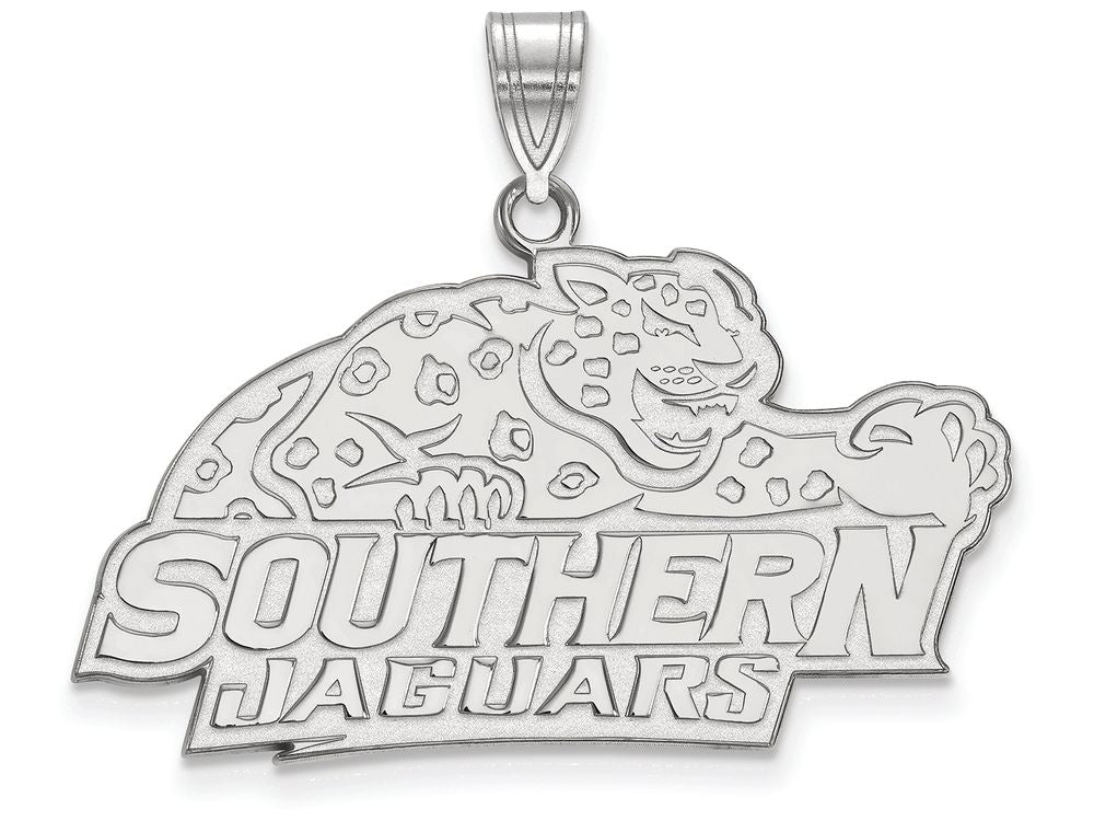 10k White Gold Logoart Southern University Large Pendant