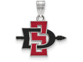 10k White Gold Logoart San Diego State University Small Pendant